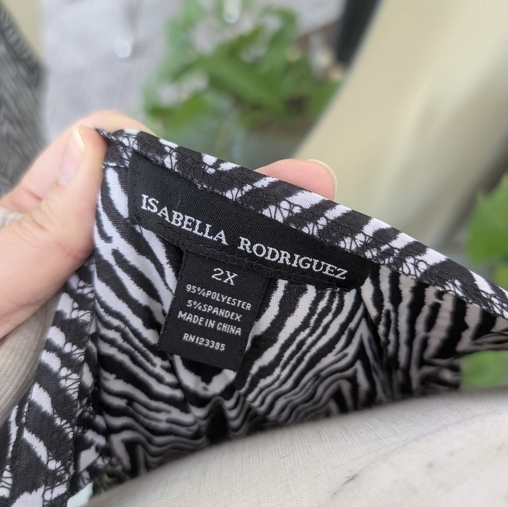 Isabella Rodriguez Women's Size 2x Black & White Zebra Tunic Tank Dress - Picture 6 of 8